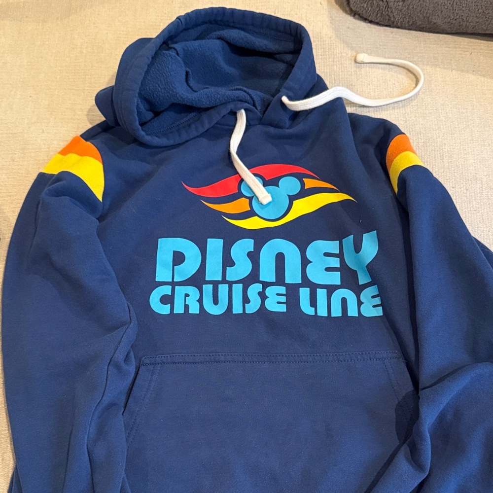 Disney Navy Hoodie with Turquoise, Red & Yellow Logo